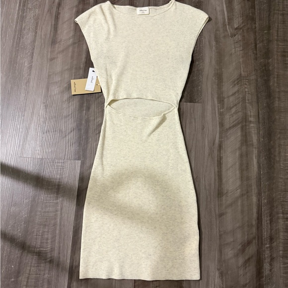 SALE CREAM Artizia Wilfred Free Cut-Out Knit Mini Dress - Picture 3 of 12